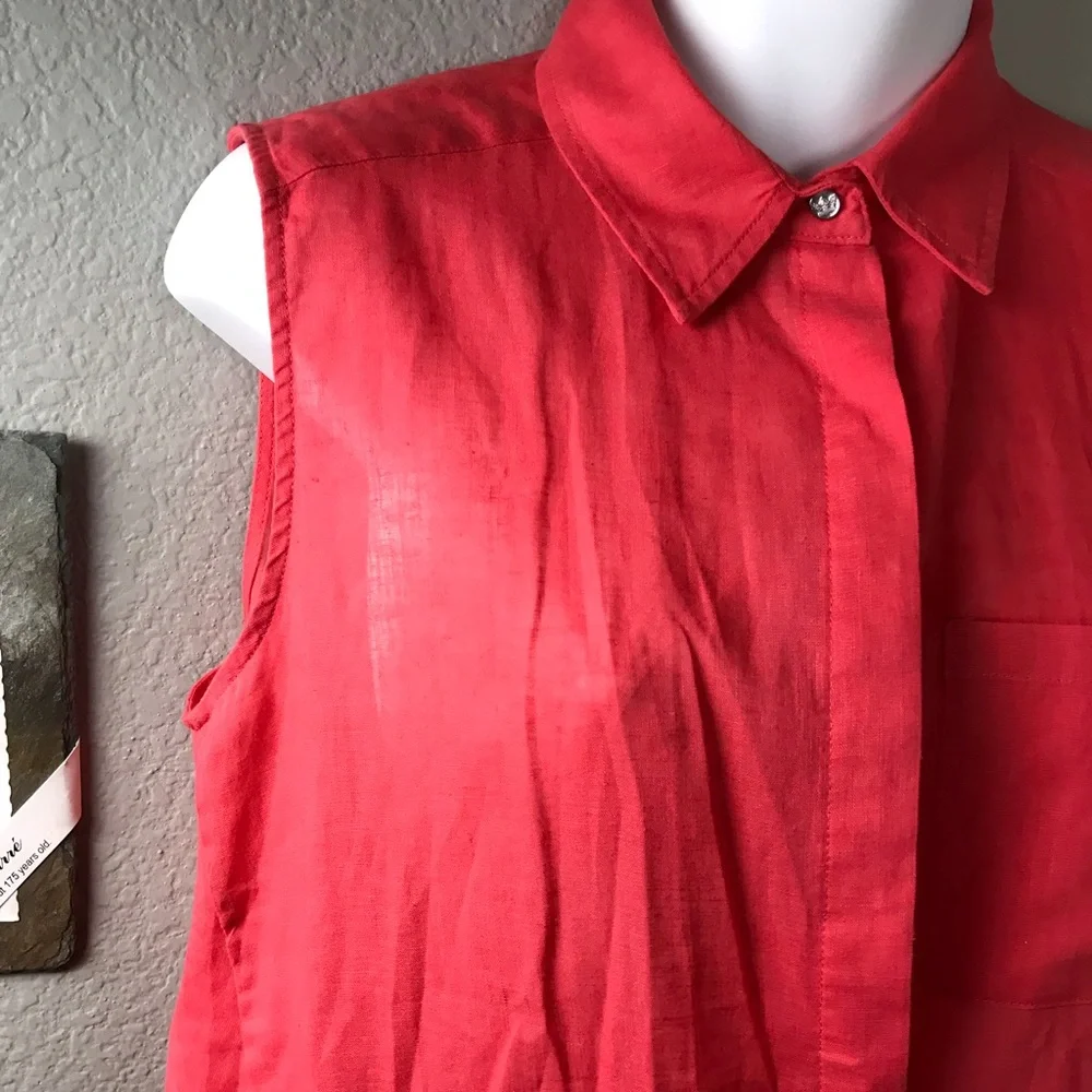 Chaus New York button front sleeveless top - Picture 3 of 5
